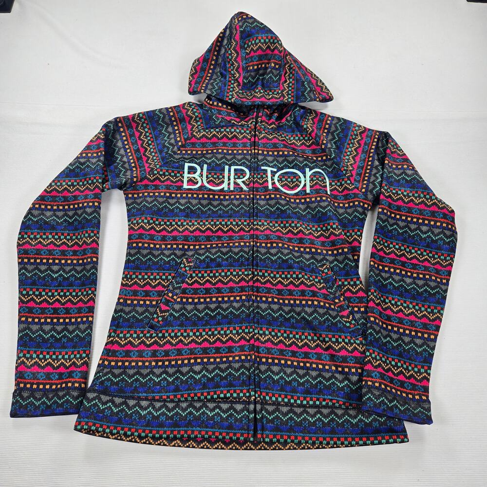 Burton Full Zip Fair Isle Multicolor Aztec Peak Hoodie Women's Size Medium